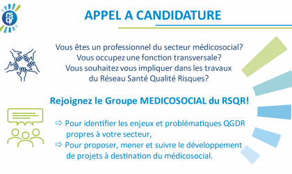 APPEL A CANDIDATURE - Groupe de travail RSQR "Médico-social"